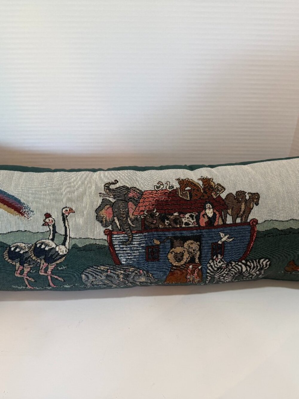 Vintage Noahs’s Ark Tapestry Large Bolster style Pillow